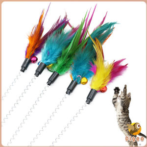 Digeo Pet Toy Cat Teaser Colorful Feather Stick Swing Funny Toys