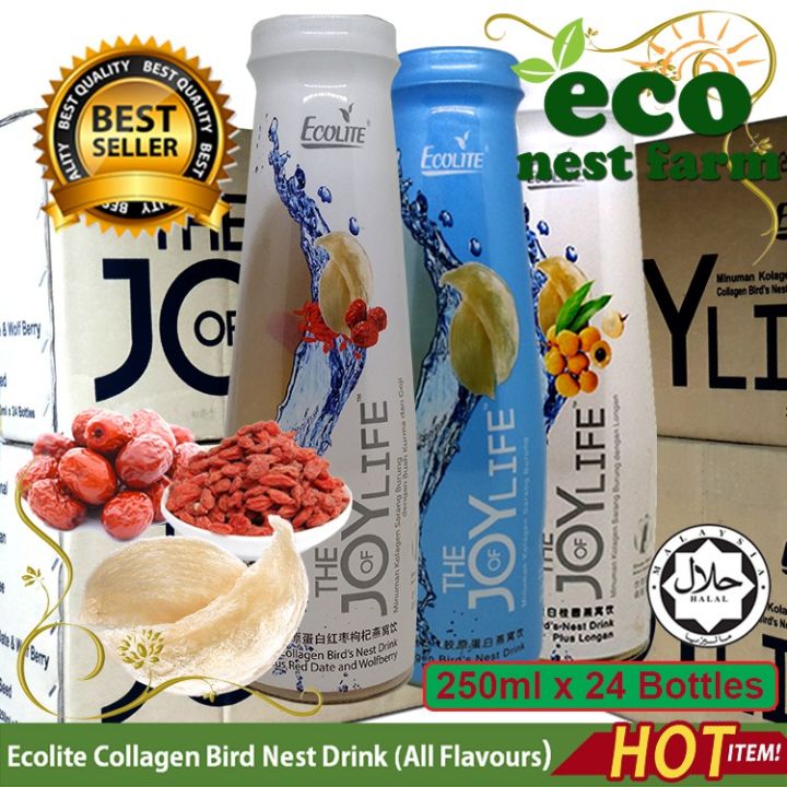 ECOLITE Sarang Burung Asli Collagen Bird Nest Drink (1 Carton Red Dates