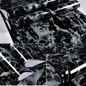 Wallpaper Meja Makan Marmer Granit | Stiker Glossy Dinding Anti Minyak Tebal