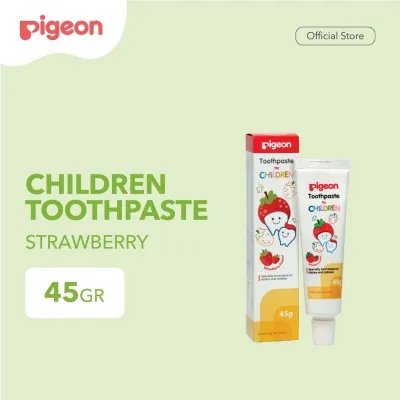 PIGEON Toothpaste Odol Pasta Gigi Bayi Anak Tanpa No Fluoride Free 45 g gr gram 45gr 45g 45gram Strawberry Orange Tooth Paste Aman Tertelan Termurah Original Promo Stroberi Jeruk