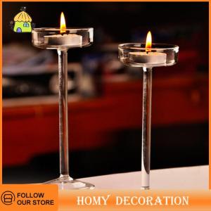 🎄【Special price】🎄Shao ชุดเชิงเทียนแก้ว1ชิ้นเชิงเทียนเทียนทีไลท์ของตกแต่งบ้านโต๊ะแต่งงานชิ้นกลางโต๊ะคริสตัลการจัดโต๊ะอาหารค่ำ