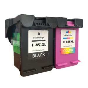 Compatible HP 851XL 855XL Black & Color Ink Cartridges (851/852/855/858) Replacement for HP OfficeJet 100 150 Photosmart 7838 C3188 D5168 Deskjet 460cb 5748 6548 9808 Printers Black ~600 Pages/Color ~450 Pages