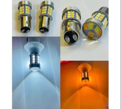 ไฟหรี่-เลี้ยว ดีแม็กเก่า รถยนต์ ขั้ว 1157 2จุด ไฟรหัส 2835 จำนวนไฟ 45SMD 2สี หรี่ขาว-เลี้ยวส้ม (จำนวน 1คู่)