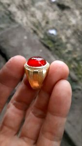 cincin batu akik red baron asli orjinal