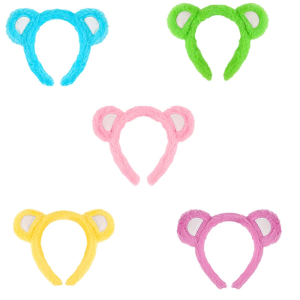 Soft Furry Bear Ears Hairband Elastic Headbands For Kids Adults Lightweight Hair Decors Daily Travel Or Celebration