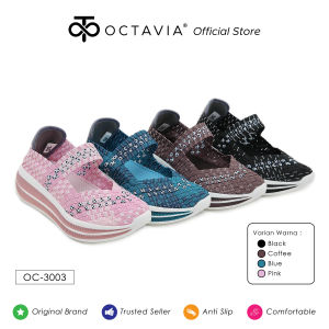 OCTAVIA Sepatu Slip On Rajut Knit Wedges Wanita #OC-3003