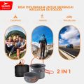 SPEEDS Alat Masak Set Mini Camping Cooking Set 2-3 Orang Nesting Stove Panci Teko Cookware Portable Tas Pantai Outdoor Ringan 003-201. 