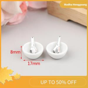 Madha 4pcs set 1:12 Dollhouse Miniature Mini Bowl Soup Spoon Model Toys