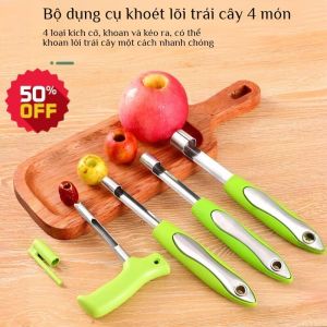 Bộ dụng cụ tách hạt trái cây bằng thép không gỉ / Dụng cụ tách hạt cán nhựa PP / Dụng cụ tách hạt táo chà là và táo gai / Dụng cụ tách hạt trái cây an toàn và hợp vệ sinh / Tách hạt nhanh chóng trong 3 giây