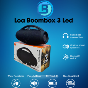 Loa Boombox 3 Chính Hãng Loa Bluetooth Boombox 3có led Công Suất Khủng Âm Hay - Bass Căng - Nghe Cực Đã - Bảo Hành 12 Tháng.