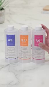 BRÜUN Aqua Facial Serums for Face Cleansing – A Pack of 400ml 3 Aqua Peeling Solution AS1 SA2 and AO3 – Skin Care Solution for Vacuum Facial Cleaning Jet for Home and Spa