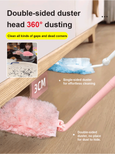 【Static Adsorption】Bubble Duster Electrostatic Feather Duster Multi-Surface Cleaning Tool for Kitchen Home Car Wet Dry Use Foldable Handle