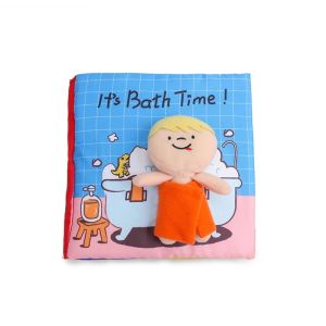 Bath Time Soft Fabric Activity Baby Cloth Book: Infant Toddler Kid Early Educational Cloth Book