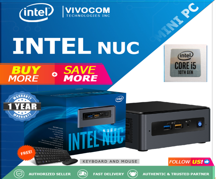 Intel BXNUC10I5FNHN I5 10th Gen w/ AC06C05US AC Powercord 8gb DDR4  MEMORY SODIMM 500GB SSD WIRELESS KEYBOARD MOUSE USB Lazada PH