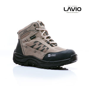 Sepatu Safety Pria Ujung Besi Boots Pendek Outdoor Touring Keren  Lavio Axel Big Size Sintetis Premium Quality [ Hitam Coklat Krem