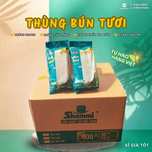 Thùng Bún tươi khô Shammi túi 400g (bún tươi sấy khô hàng xuất khẩu không chất bảo quản không hàn the)