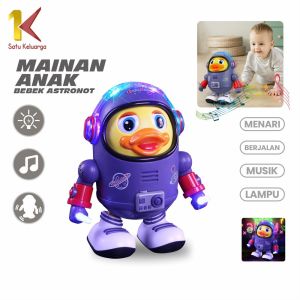 Satu Keluarga Mainan Anak Bebek Astronot Joget M311 Space Duck Dance Kids Robot Menari Ada Lampu