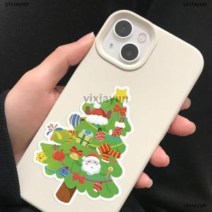 [COD] yixiayun 16PCS Toy Puzzle Stickers Christmas Tree Make A Face Stickers DIY Handicrafts Waterproof Stationery Stickers