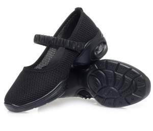 รองเท้ากีฬาพื้นนุ่มแบบถักรองเท้าเต้นรำสี่เหลี่ยมสำหรับผู้หญิง