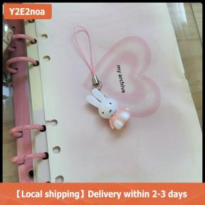 【Local shipping】 Cute Miffy Bunny Phone Lanyard Cartoon Rabbit Mobile Phone Chain Cellphone Charms Keyring Camera Pendant For Girl Gifts