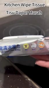 กระดาษทิชชู่เปียกทำความสะอาดอเนกประสงค์ ทิชช่ทำความสะอาดห้องครัว ลดคราบมัน 80แผ่น/ห่อ