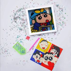 JEOBEST สนุก DIY ของเล่นเด็ก ภาพวาดเพชร DIY ภาพวาดปักเพชร ภาพติดเพชรพร้อมกรอบรูป Muqinyucl