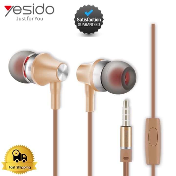 YESIDO YH08 3D Stereo Bass Wired Earphones Metal Shell In