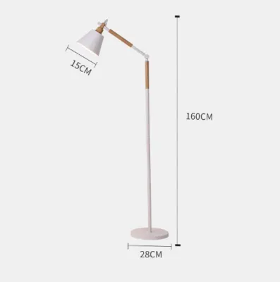 Đèn Sàn Đứng Bắc Âu Khung Sắt Phối Gỗ Trang Trí Phòng Khách Phòng Ngủ