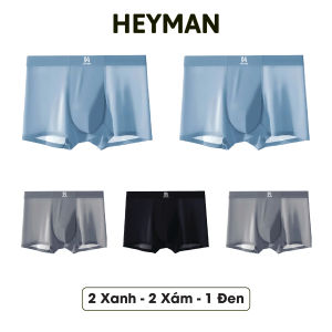 Combo 5 quần lót nam HEYMAN thun lạnh cao cấp Seamless không đường may kháng khuẩn thấm hút tốt - A00