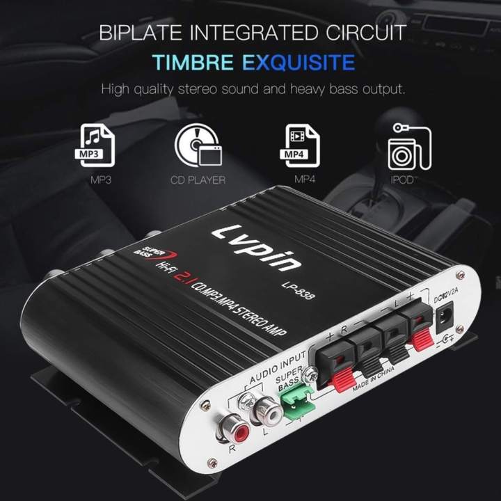 Mini HIFI Audio Stereo Power Amplifier Subwoofer MP3 Car Radio