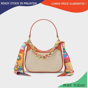 Ready stock Mini Alcott Scarf Handle Quilted Ladies Shoulder Sling Bag