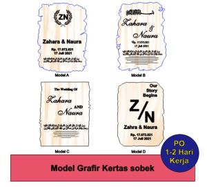 Grafir Motif Kertas Sobek Kayu Plywood I MDF dekorasi Mahar