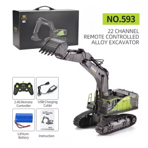 ST[Fast Delivery][Original Available]HN 1593 1:14 2.4g 22 channels Remote control alloy excavator toy Engineering vehicle simulation hydraulic screw Boys Gift