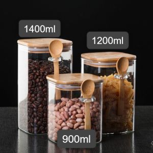 Toples Kaca Toples makanan dengan Tutup Bumbu Kedap Udara FREE Sendok GISHA