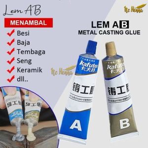 Lem Epoxy AB 20g Lem Kuat Penambal Besi Radiator Steel Metal Anti Bocor Tembaga Baja