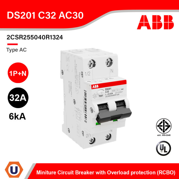 Nader NDB2T-63 C32/1 Miniature Circuit Breaker – 1 Pole, 32A, C Curve, UL489
