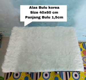 Taplak Meja Bulu Korea Bulu Pendek 15 cm Ukuran 40x60 cm