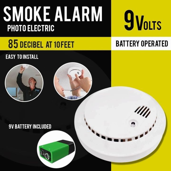 Smoke Detector Fire Alarm 9V Battery Operated Smoke Detector Emergency