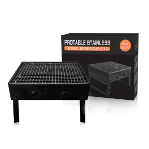 (BLACK) Portable Foldable Charcoal Barbecue Grill Stove Picnic / Pemanggang Arang BBQ