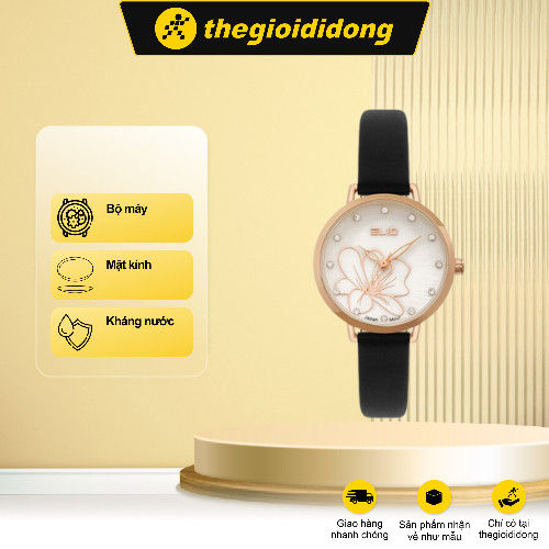 Đồng Hồ Kim Nữ Dây Da ELIO EL119-02 Đen