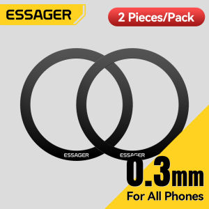 Essager Magnetic Ring Black 2 PCS Absorption Magnetic Disc for Mobile Phone Universal Apple Android