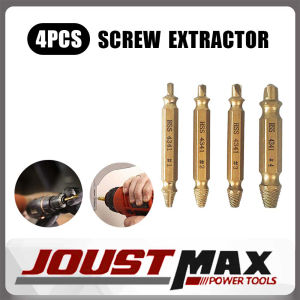 4-PCS 4341 DAMAGED SCREW EXTRACTOR DRILL BIT GUIDE SET BROKEN BOLT FASTENER REMOVAL TOOL EASY OUT CARPENTRY SET