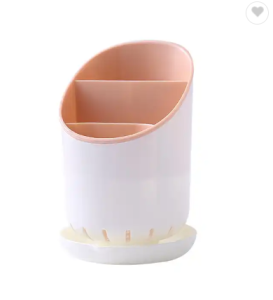 Kitchen Plastic Spoon Fork Chopstick Cutlery Storage Rack Organizer with Drainer Utensils Holder