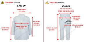 Combo Deal Sepasang ~ Baju melayu  + Seluar Melayu Putih Licin / Baju Sekolah Jenama Black Cat BC015 / BC016 / PT005