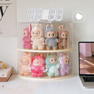 LOVWK Diy Hand-made Labubu Doll Storage Case Transparent Large Capacity Crybaby Display Box Dust Proof Doll Toy Removable Display Stand Studio