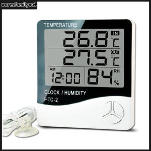 【New Arrival】 HTC-2 เทอร์โมมิเตอร์ดิจิตอล ไฮโกรมิเตอร์ เครื่องวัดความชื้นอุณหภูมิแบบอิเล็กทรอนิกส์