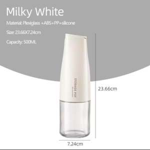 BECORATE 500ml Automatic Glass Oil Dispenser Gravity Oil Pot with Smart Cap Design for Easy One-Handed Pouring and Dust-Free Storage - Utensils Container