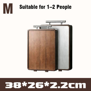 M/L/XL 304 Stainless Steel & Wooden Chopping board Dual-sided Non-slip Mold-resistant KIitchen Premium cutting board