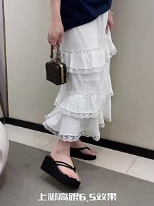 [Free Shipping] 2026 Double-strap sandals high-heeled thick-soled flip-flops for the beach summer non-slip beach shoes for women