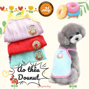 áo 2 dây in hình bánh donut cho chó mèo -T3 PETS SHOP